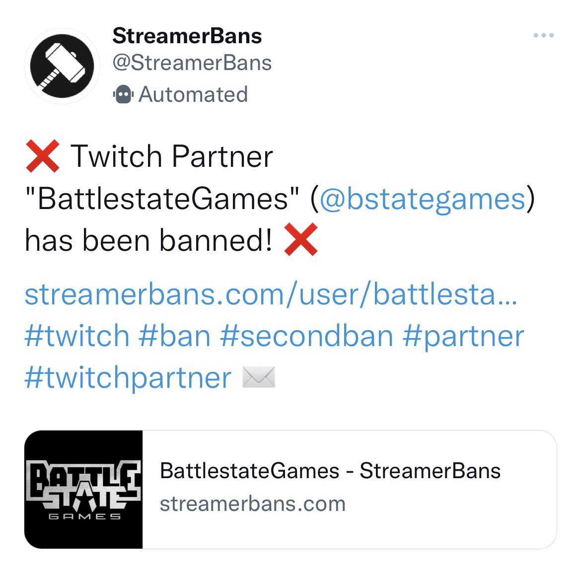 Tarkov developer Battlestate Games banned from Twitch for second