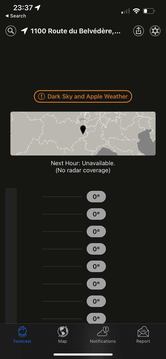 SashaBWard's tweet photo. It finally happened 😢 #darksky #appleweather https://t.co/puhXUAqZzI