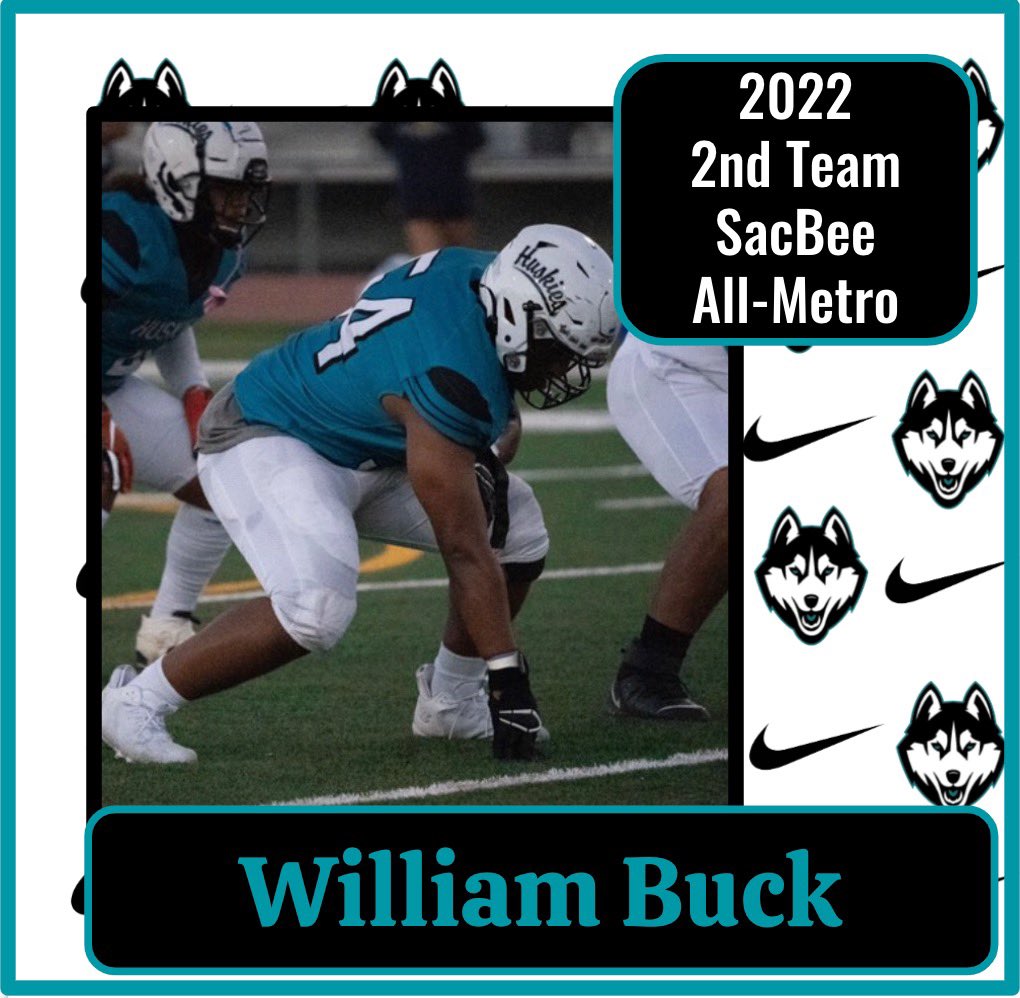 Congratulations to William Buck for earning 2nd Team SacBee All-Metro Honors