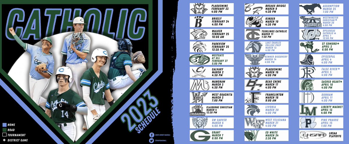 CHSPCBaseball_'s tweet photo. New Year, New Schedule.

Fifty-three days 'til First Pitch.

#GeauxHornets https://t.co/dDa9n2sa7k
