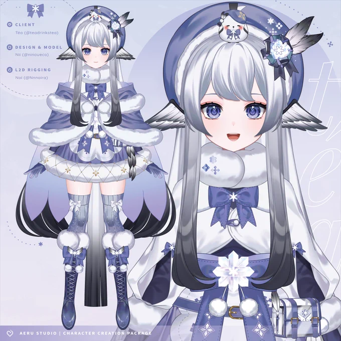 「 *・゜musical travelling bird ～ 」─ vtuber model art for téa! ()service﹕character creation package╰  commission info ▸  