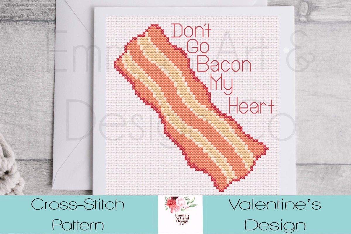 Excited to share this item from my #etsy shop: Valentine’s Day Don’t Go Bacon My Heart  Cross-Stitch Pattern,#birthday #christmas #embroidery #crossstitchpattern #crossstitch #moderncrossstitch #crossstitchchart #countedcrossstitch #crossstitchcard etsy.me/3jLihE1
