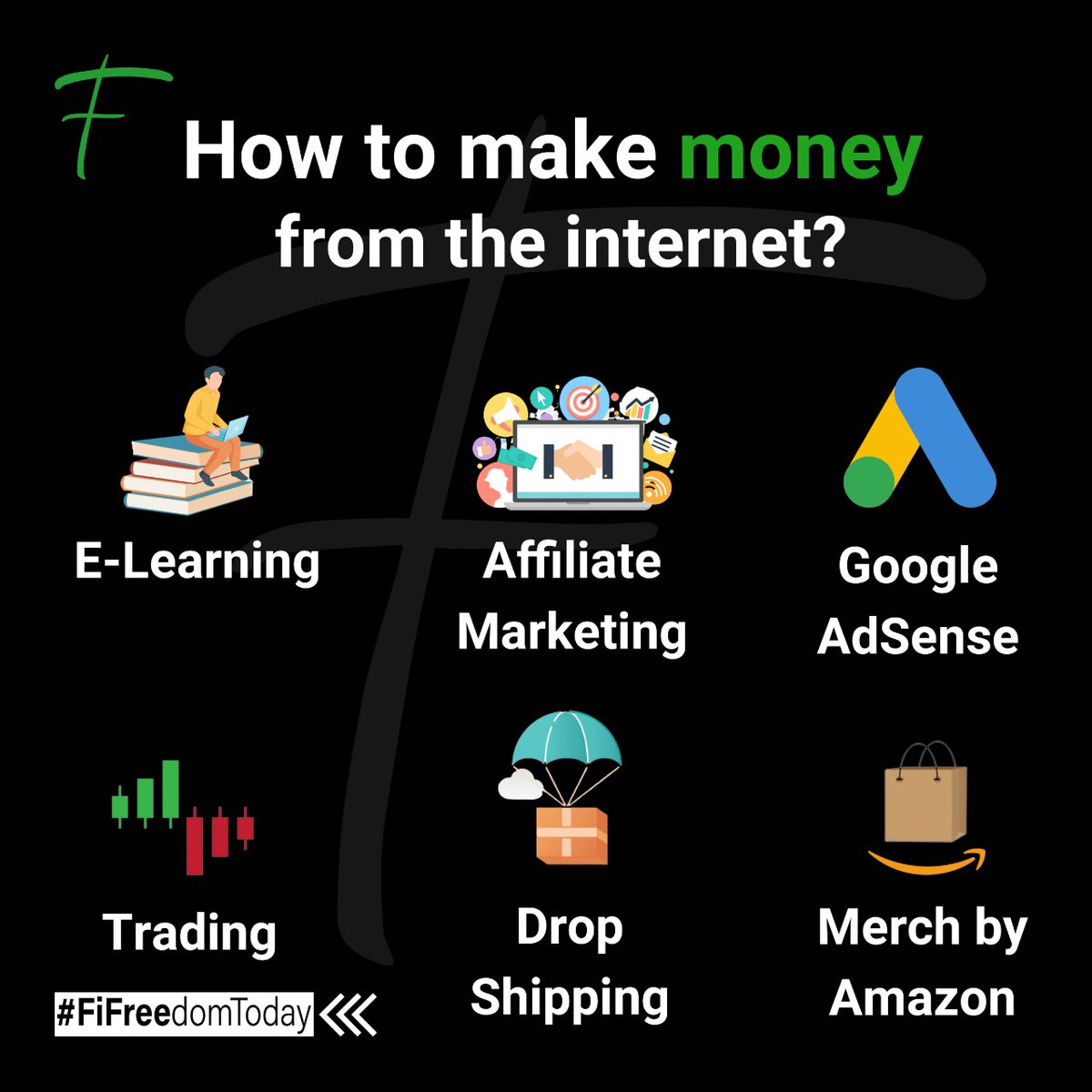 fftenglish's tweet photo. How do you benefit from the internet to make money?
#fifreedomtoday #money #online #work https://t.co/LHh0uMEHa5
