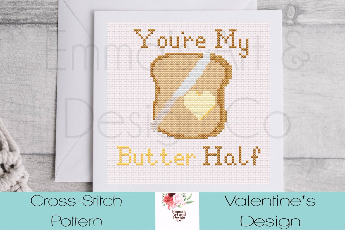 Excited to share this item from my #etsy shop: You’re My Butter Half Cross-Stitch Pattern, Butter Design #birthday #christmas #embroidery #crossstitchpattern #crossstitch #moderncrossstitch #crossstitchchart #countedcrossstitch #crossstitchcard etsy.me/3VSVUtH