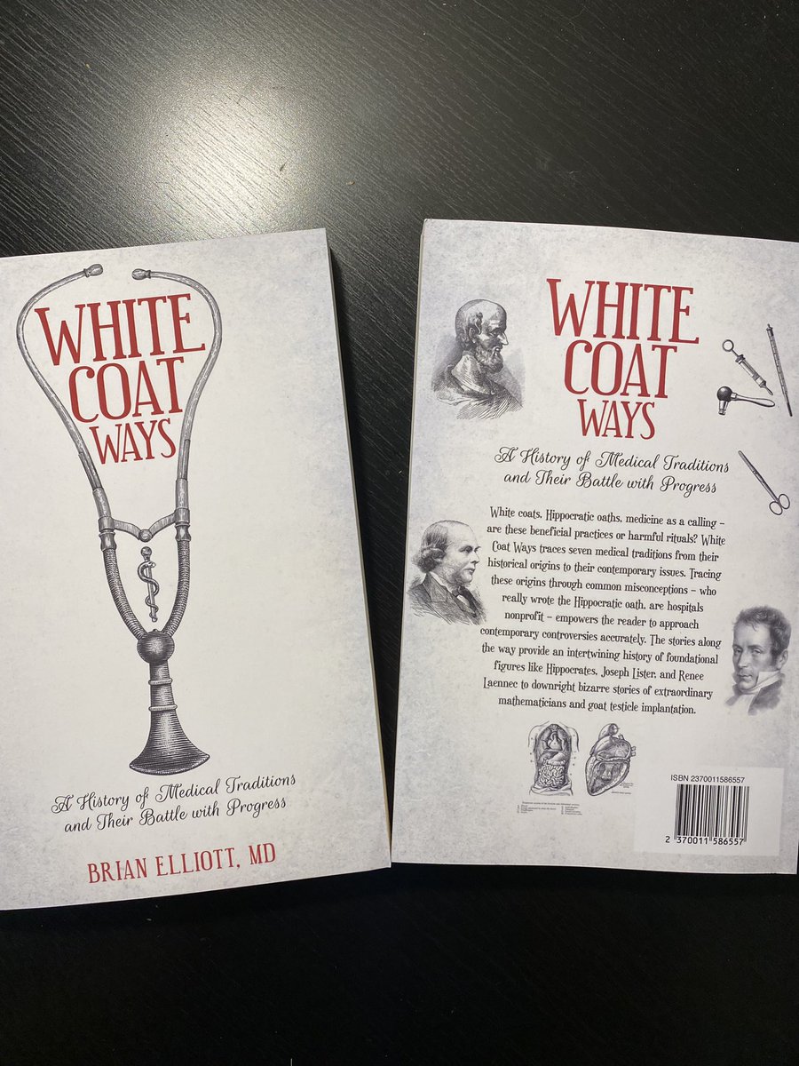 #WhiteCoatWays comes out this month. So I’m GIVING AWAY 2 paperback copies (cont US shipping only, sorry). If you want one, just
👍🏼Like=1 entry
🗣Comment=2 entries
🔁RT=5 entries
Pub date is Jan 27 and 1st chapt will be free online Jan 13.
Ends Jan 4th. #MedTwitter #histmed