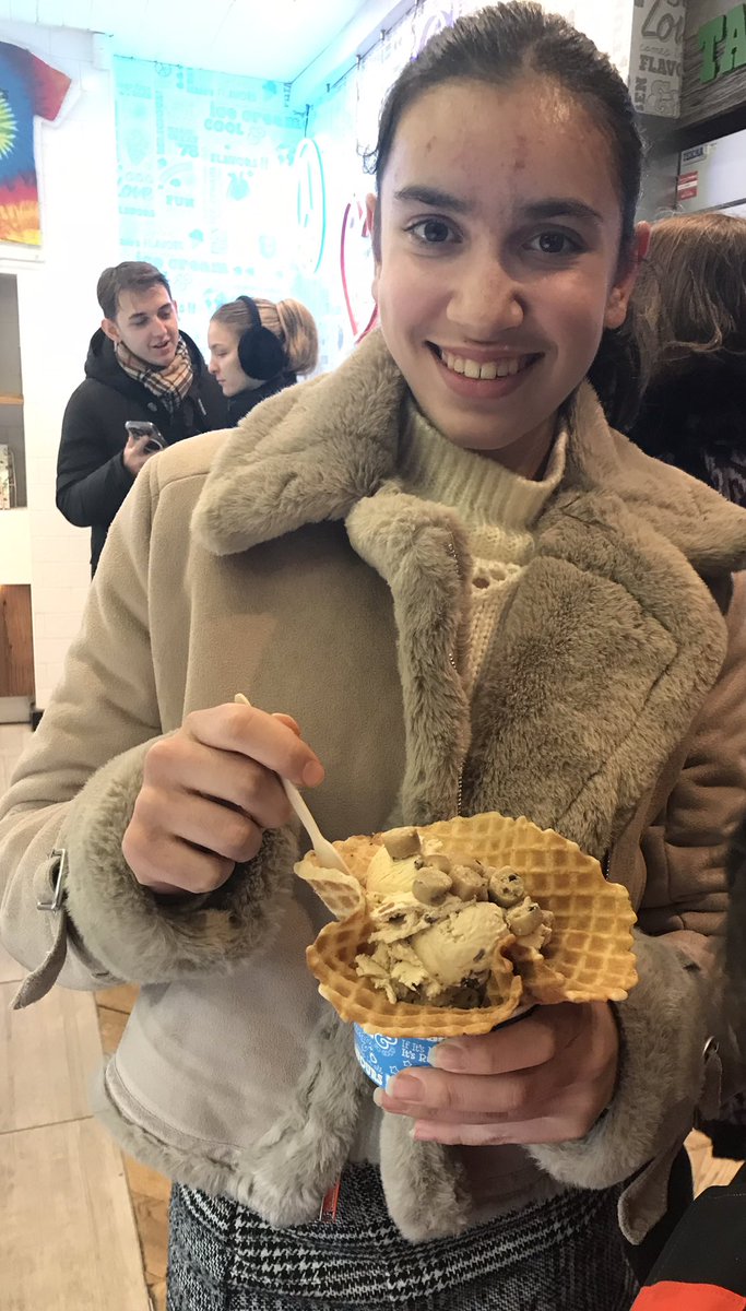 AngieKapoor's tweet photo. Fresh waffle cones n baskets @benandjerrysUK Wardour St for NYE pud takes cookie dough to another level 👊💥 https://t.co/AXJuikh6eA
