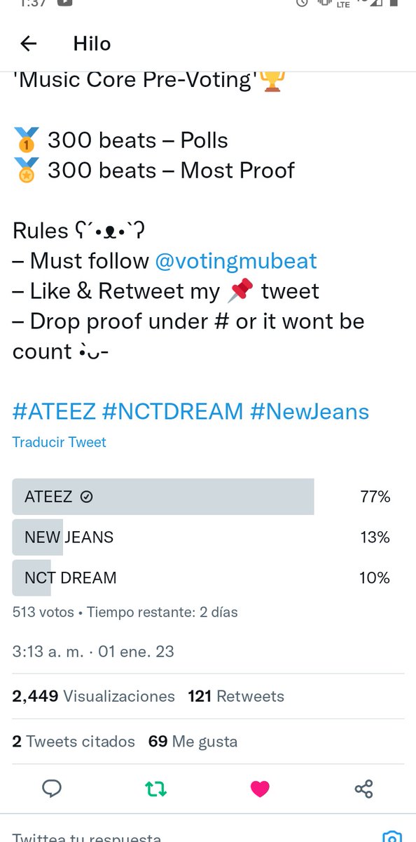 AnSol34540672's tweet photo. @votingmubeat @aojeda28 Done for #ATEEZ https://t.co/ZtH2R79axd