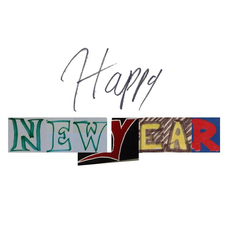 Happy New Year! Thank you for the continued support and keeping Nate's legacy going. We hope you enjoy this #NewYear greeting which contains #lettering from 5 different pieces of Nate McClain's artwork natemcclain.com #happynewyear #newyear2023 #thankyou #letteringart