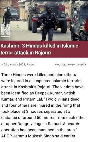 sultan1913's tweet photo. Rajouri attack on Hindus is yet another false flag operation of Indian intelligence agencies to start media onslaught against Pakistan.
Just within few minutes it became too trend in India.
#Rajouri_false_flagOperation 
@_AhmedQuraishi 
@DurraniZaim 
@ForeignOfficePk 
@isc_issi https://t.co/LlkVHUI9ZX