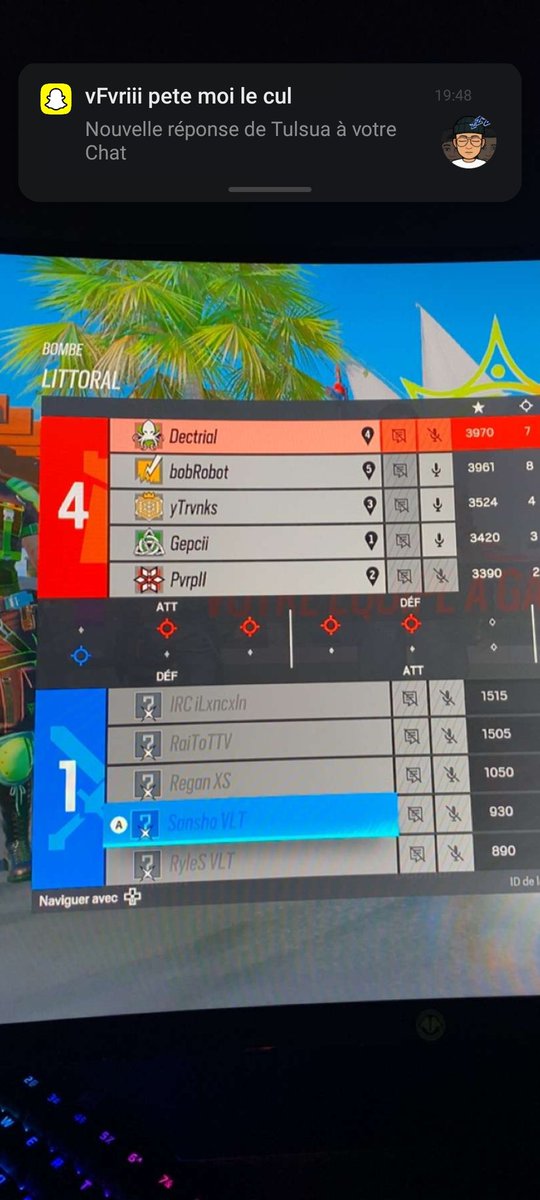 PvrpII's tweet photo. @Sansho_R6 dis moi mec tu veux me faire alors que je vole tes points tu m'expliques stp ? https://t.co/OTt84jQEAN