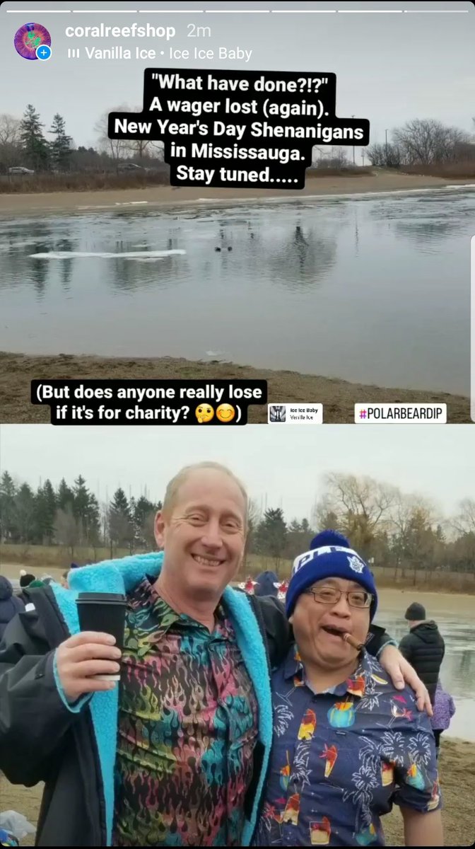CoralReefShop's tweet image. &quot;What have I done?!?&quot; A wager lost (again). New Year&apos;s Day shenanigans in Mississauga. Stay tuned.....

(But does anyone really lose if it goes to charity? 🤔😊) #PolarBearDip #PolarBearChallenge