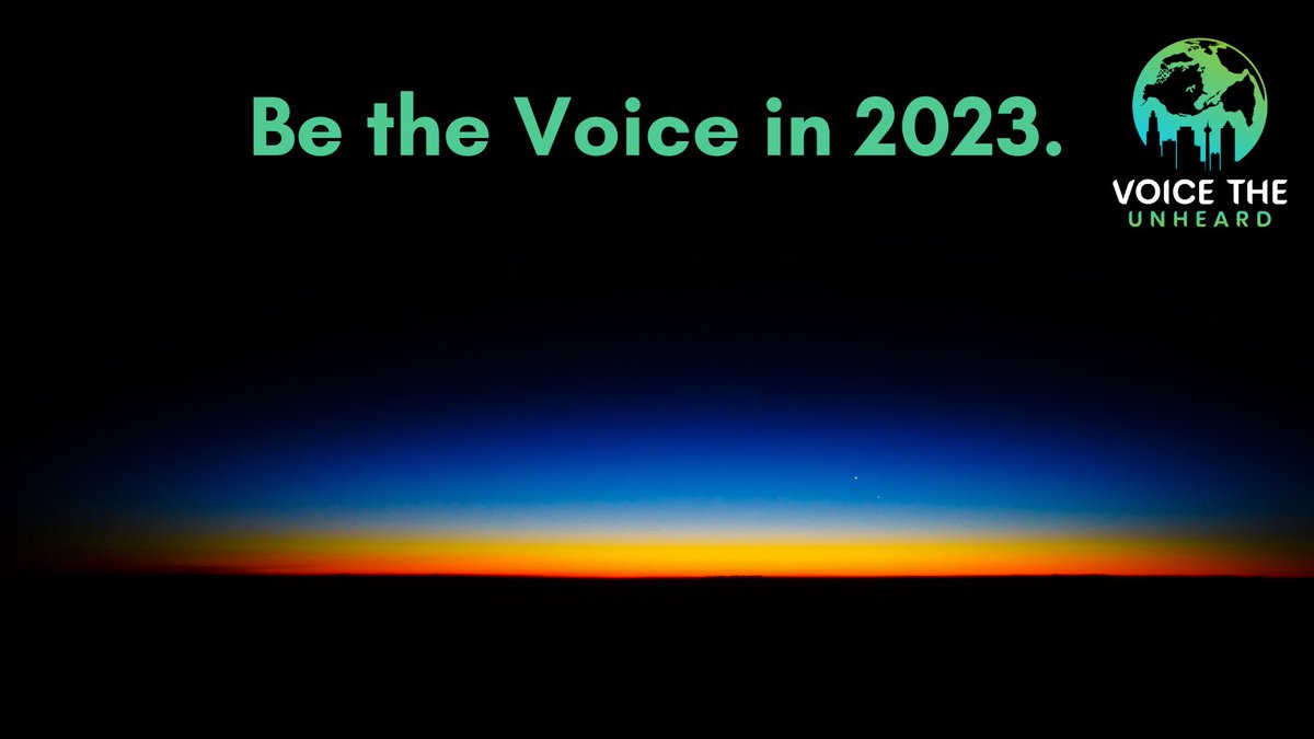 New Year means new opportunities! Voice the Unheard will be one of the biggest opportunities of 2023 and beyond 🌏

The work VTU is going to accomplish as an NFT and nonprofit will be something so important for our community and world we live in 🌎

#BetheVoice