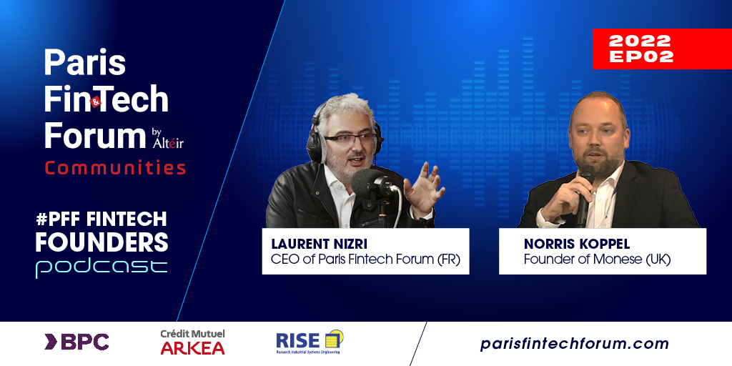 ParisFinForum's tweet photo. Discover the exceptional audio bio of  @NorrisKoppel Co-Founder of @monese in this exclusive #PFF22 format to deep dive in #fintech entrepreneur's life,
Click here: https://t.co/FVrnhecEDO
cc @cmarkea @RISE_Health_ @BPC_SmartVista https://t.co/7qs5smburM