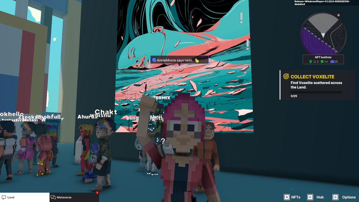 Angel45489489's tweet photo. @TheSandboxGame I found "The End of the World" NFT in the NFT institute 🔥 I participated in the #SeasonsGreetingsTSB challenge for a chance to win an NFT! https://t.co/B2IbjApYQj