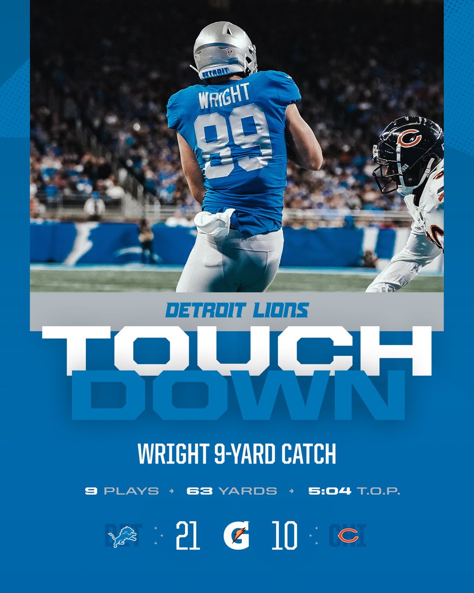 TD No. 2 on the day for Brock Wright!

#CHIvsDET | #OnePride