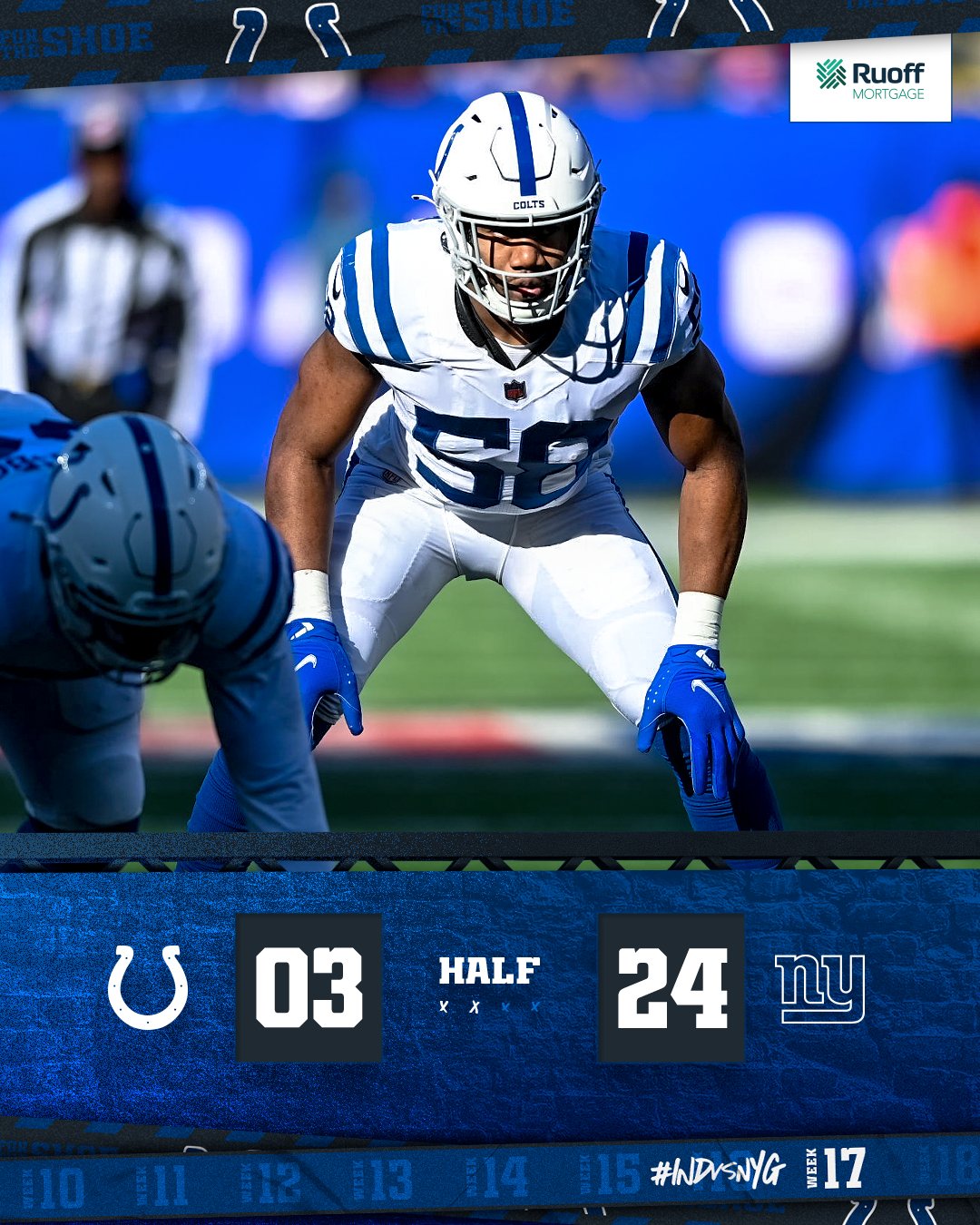 Indianapolis Colts on Twitter "Score at the half. INDvsNYG https//t