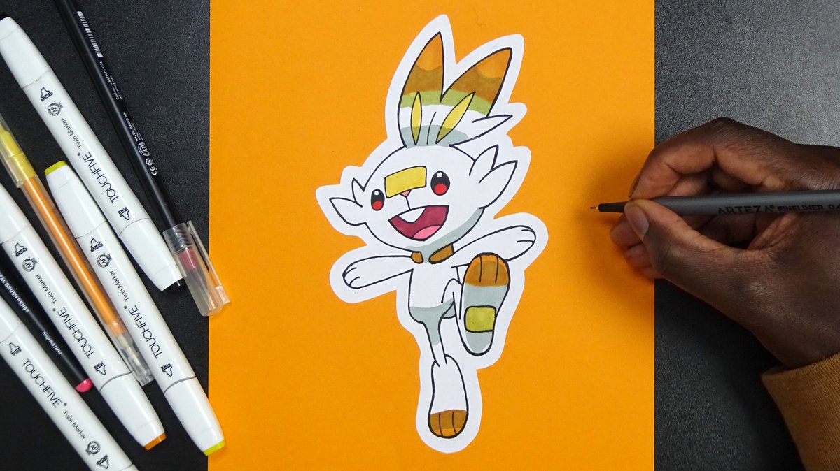 How To Draw Pokemon SCORBUNNY #813 Drawing Tutorial DMA youtu.be/yeJStX297h4 via <a href="/YouTube/">YouTube</a> #Pokemon