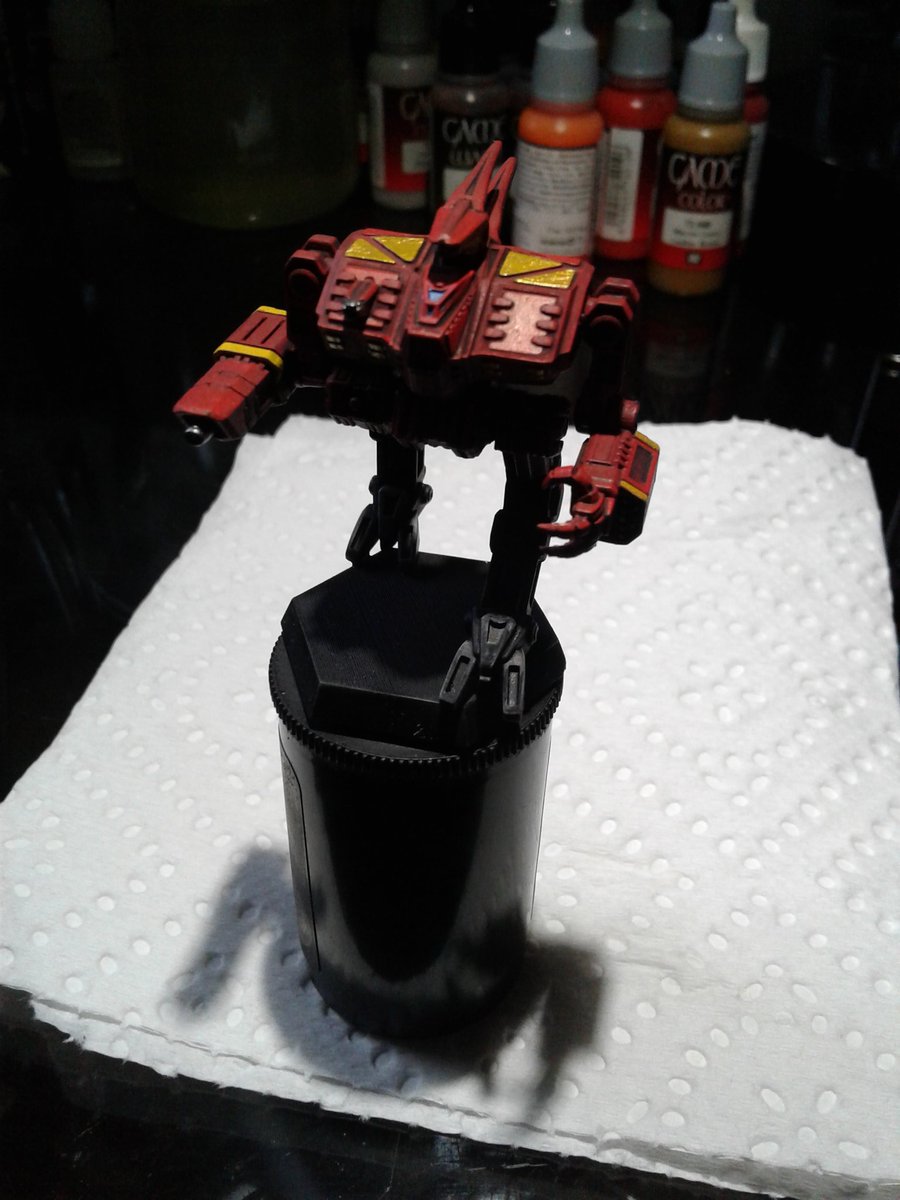 MFangrender's tweet photo. First #WIP of 2023, one of six celestial omnimechs from the mech bay on etsy. Word Of Blake 52nd Shadow Division. #battletech #wordofblake #blessedorder #miniature #miniaturepainter #3Dprinted https://t.co/u4lBh6Ett7