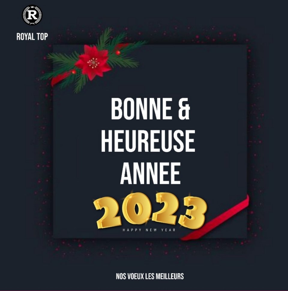 Dominusofficiel's tweet photo. 🎊Que cette année nouvelle qui vient de s'amorcer enclenche le compte à rebours de 365 jours de réussite, de bonheur et de joies en tout genre. Excellente année 2023✨ 
#royaltop #royaltopmusic #NewYear2023 #FYP https://t.co/uPMdRrxYtG
