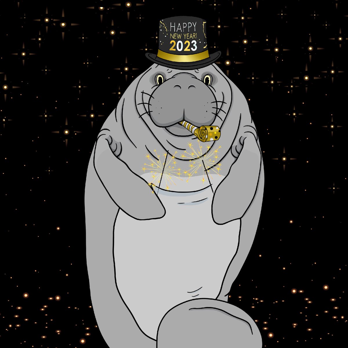 maNFTees's tweet photo. Happy 🆕 YEAR!!!! See you all very soon! Be sure to turn those 📣notifications 📣on! News very soon about the launch of our Discord! Mint phases and white paper fast following! Let’s make 2023 amazing!!! #NFTCommunity #NFTs #manatee #manftee #LFG #LFGROW #buildinabear https://t.co/HFTSwhL4R7