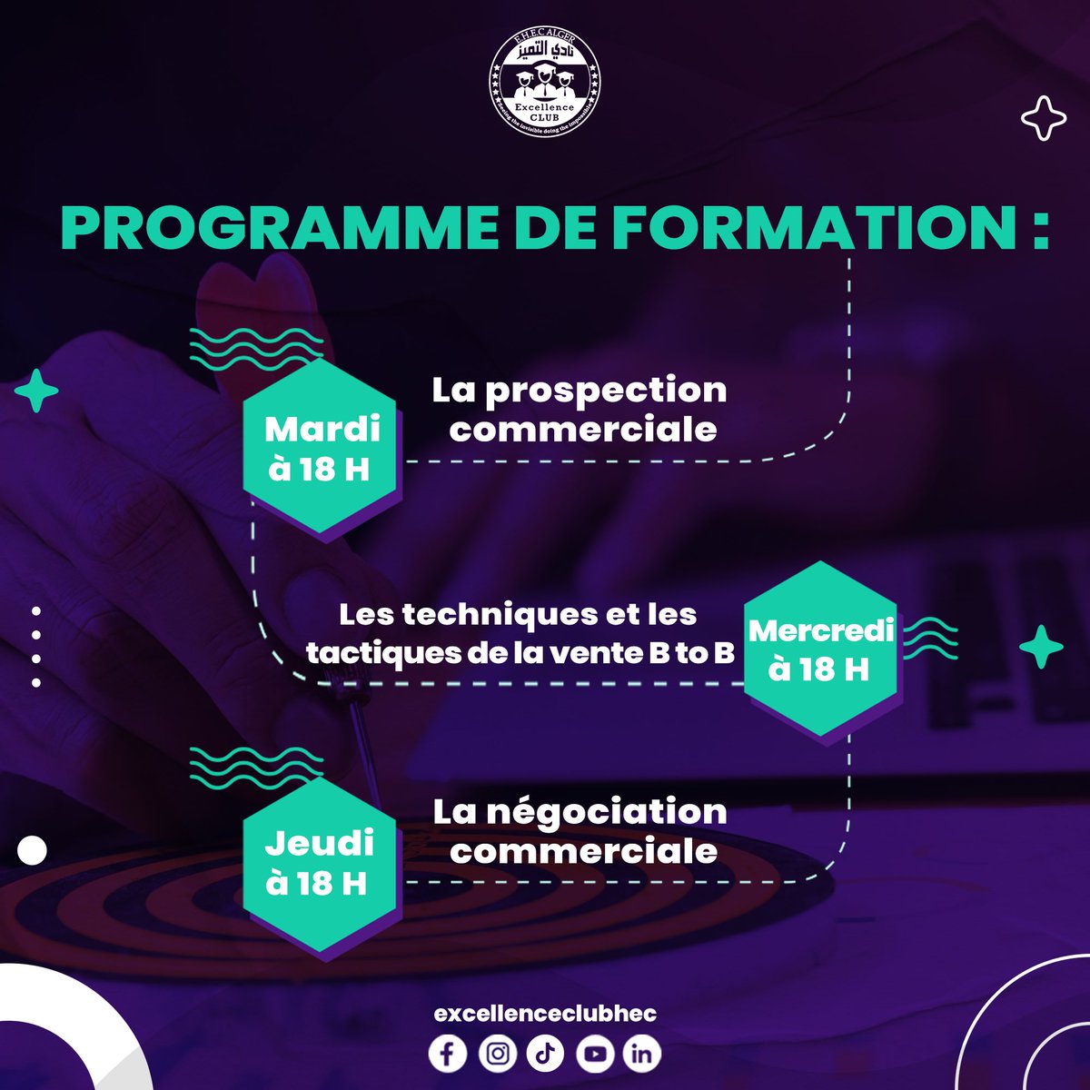 excellence_hec's tweet photo. NOUVELLE ANNÉE, NOUVELLE SURPRISE 🌟🤩 

Chère communauté, 
Excellence Club a l'immense plaisir de vous annoncer la tenue d'une formation, qui sera présentée par https://t.co/jSk67l79s0 Okba. Et ce, le 3, 4 et 5 janvier 2023 à 18h00. 

#ExcellenceclubHEC
#formations https://t.co/BY3OKcr1ZJ