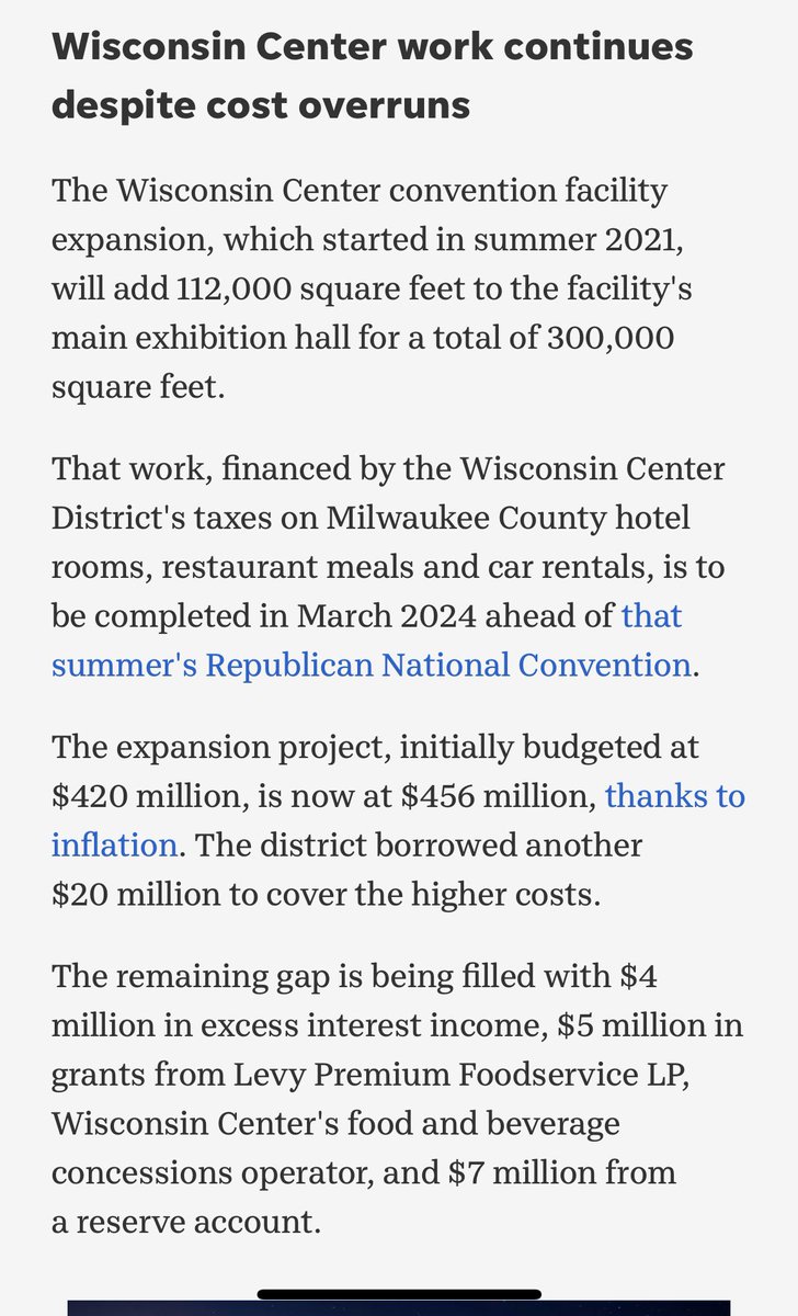 yourworstnemywi's tweet photo. The 1/2 billion expansion of MKEβs #Wisconsin Center convention center is near #Foxconn level π΅ boondoggle.
Yes, it will help #Republicans here to trash #MKE image in 2024 but after that???
#Milwaukee #WisconsinCenter #wipolitics https://t.co/zQKGWZjJJg