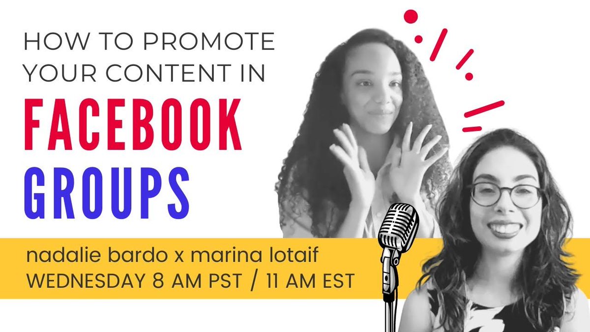 nadaliebardo's tweet image. New to blogging and got questions about how Facebook groups can help you grow? Join @nadaliebardo and @marinalotaif as share our tips for promoting your content in Facebook groups. #BloggingTips #BloggingForBeginners #FacebookGroups youtu.be/QnZLBf7AKS0