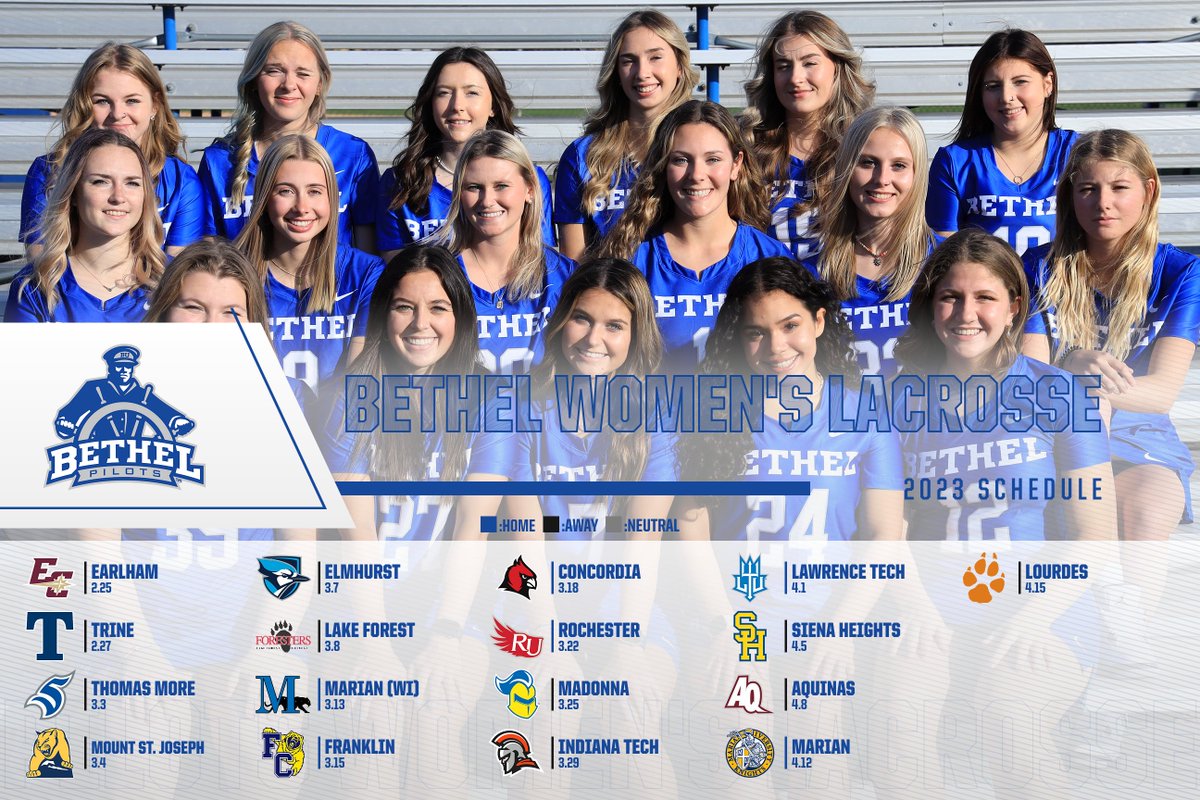 BUPilots's tweet photo. New Year, new schedules released! Check out the 2023 campaigns for Baseball, Softball, Cheer, and Women's Lacrosse. #anchorup https://t.co/yGI9ZnYBEW