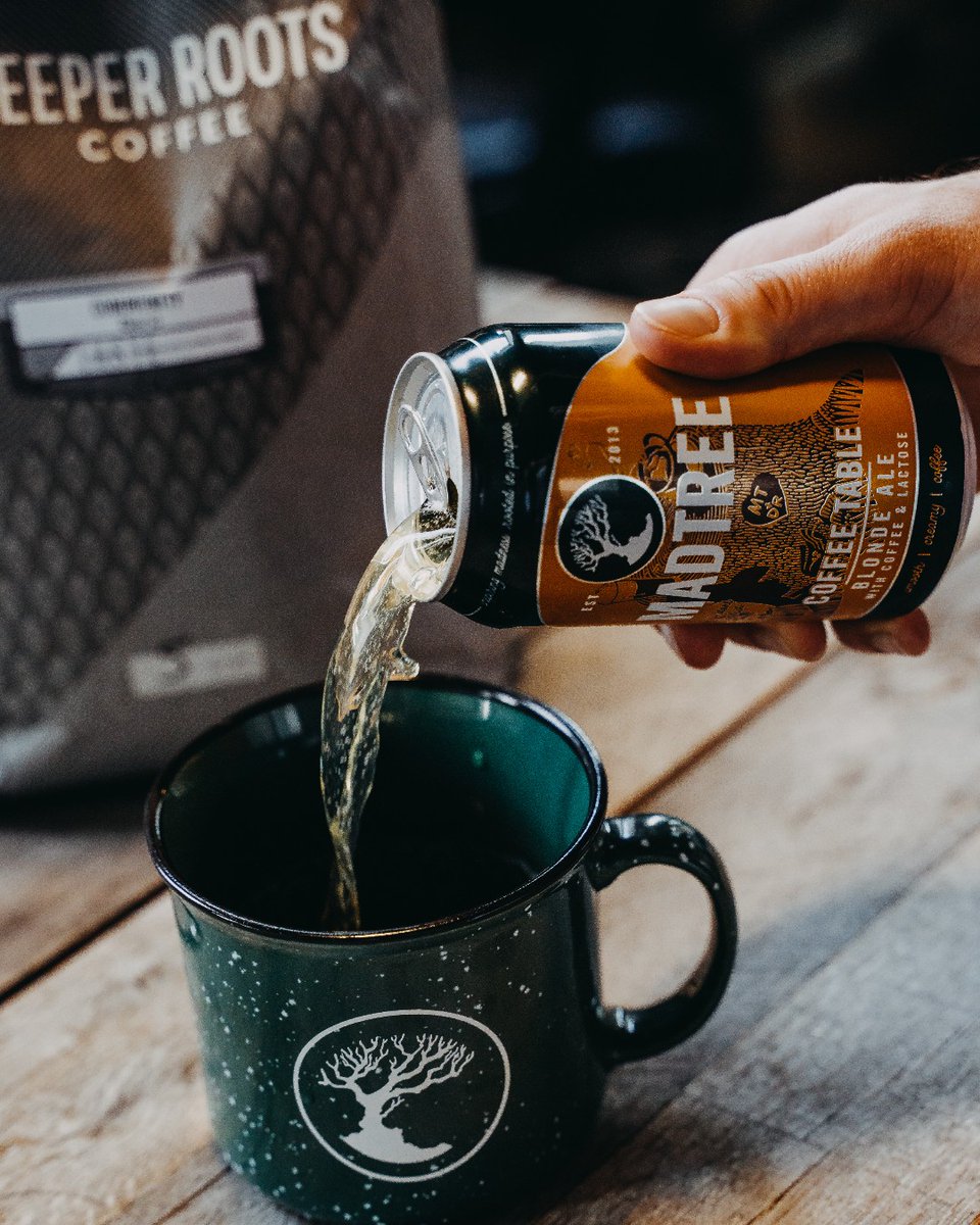 New Year, New Beer. Coffee Table is back! A blonde ale with @deeperrootsdrc coffee and lactose. It’s the perfect way to start your day, or end it. Available in 6-packs and on draft everywhere MadTree is sold.