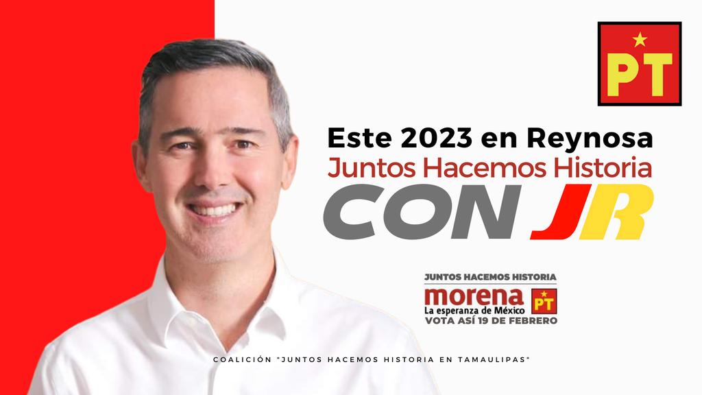 PTReynosaOf's tweet photo. ¡ÁNIMO!
Empezemos este #2023 caminando en la ruta correcta de la #CuartaTransformación y ya sabes quién de la mano con José Ramón Gómez Leal JR nuestro candidato a senador por #Tamaulipas 

#JuntosHacemosHistoria 
#EsJR
#PTes4T https://t.co/BTgL3MUza1