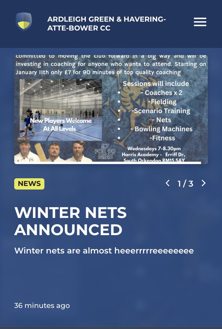 To start off 2023 we have a couple of announcements. 

Firstly we have a brand new website. This will allow us to be a lot more interactive with our members, take payments online, collect availability, announce team selection and much much more
Join here: pitchero.com/join/86251