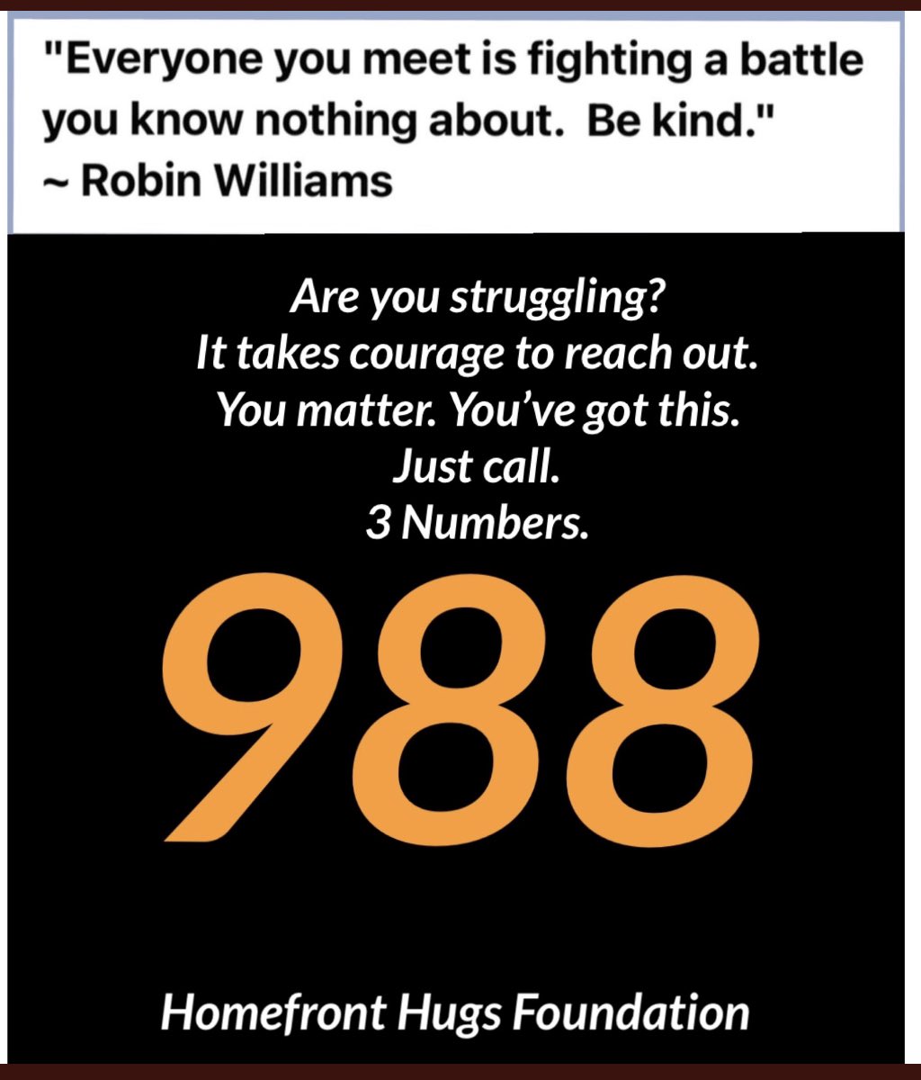 HomefrontHugs's tweet image. “ Everyone you meet is fighting a battle you know nothing about. Be kind. “
~ Robin Williams, who is missed every single day