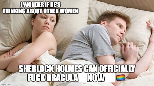 belllmonts's tweet photo. sherlock holmes is finally in the public domain this year so yall know what that means https://t.co/d2B2IbJBml