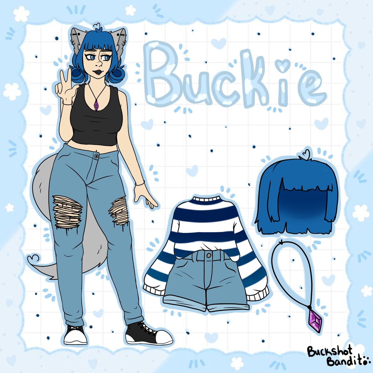 BanditBuckshot's tweet photo. New year, New References! 🥰💕 Buckie (Sona), Venus (Demonsona), and Sage (Fursona)! https://t.co/JTN5SipsUa