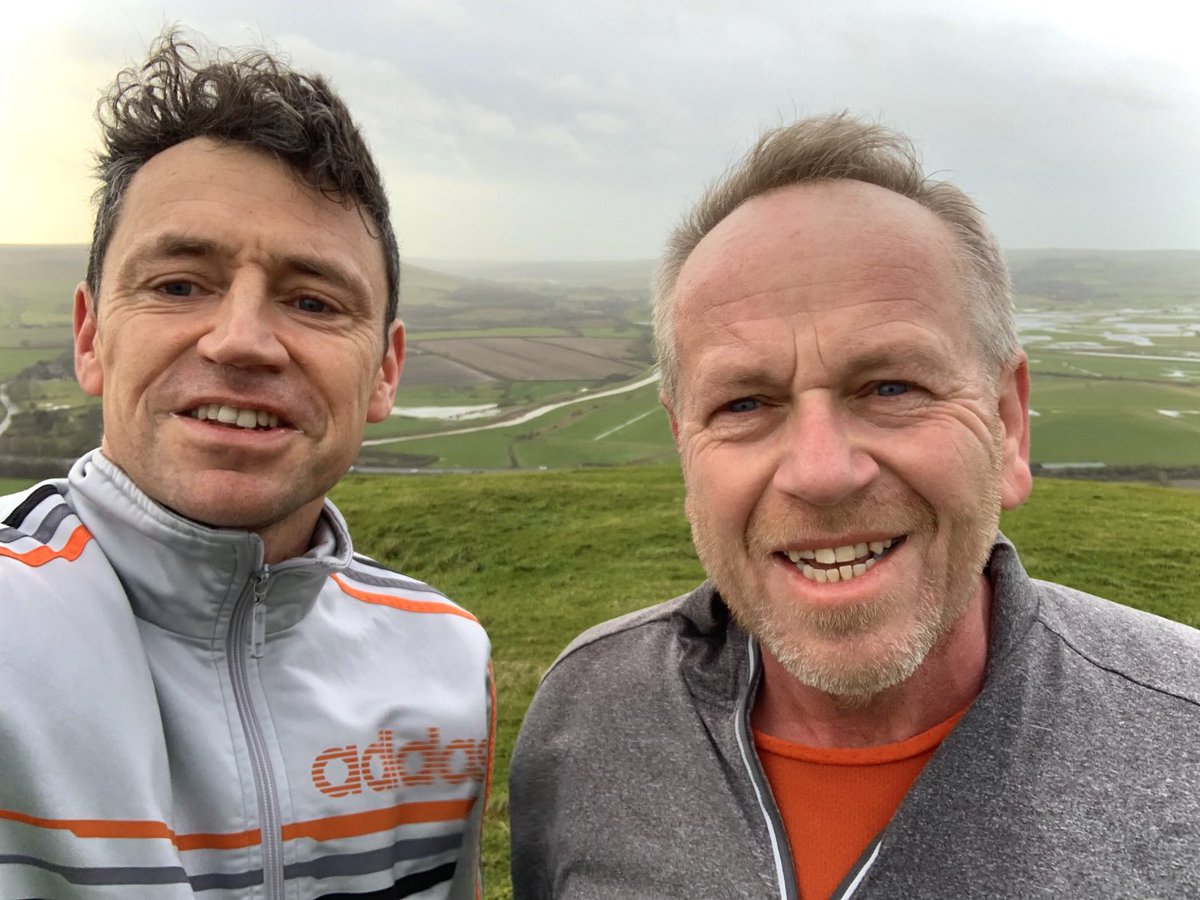 Great to kick the year off with a joyful yomp across the South Downs with ⁦<a href="/christnye/">Christopher Nye</a>⁩. Somehow, and I honestly don’t know how, in 10 weeks😬, we’ll be doing it for real over 26 miles for the #moyleman. Happy 2023 all!