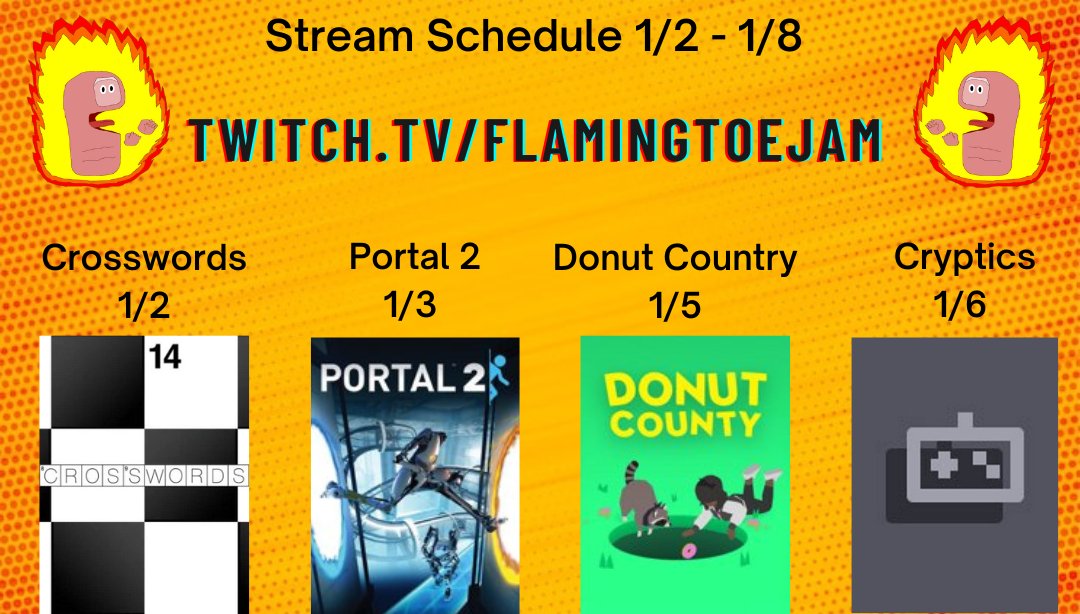 Excited to say that after a small break, I'll be back to streaming tomorrow! Lots of puzzles this week, as I continue the Portal 2 story, and try out a new indie game this Thursday.