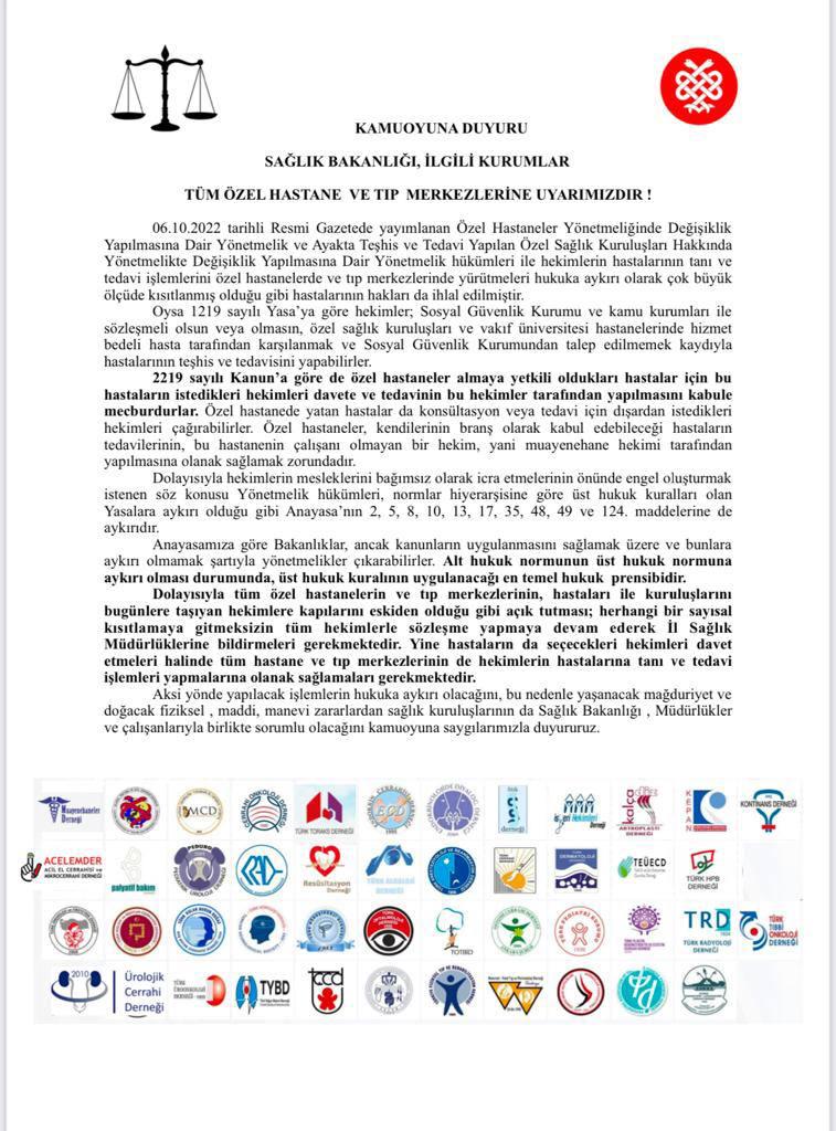 6 Ekim den beri ortaya atılan yönetmelik icin son bildirimiz