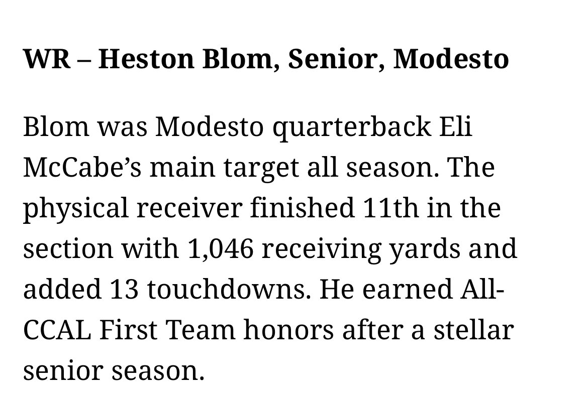 HestonBlom's tweet photo. Very thankful for all my coaches and teammates. I am so blessed to have been named all district for the San Joaquin District.
@BlackHatFootbal @CoachTedford @PatMcCann7 @CoachBrennan @CoachKWils @CoachAArceneaux @AABroncoHC @CoachCBohl @CoachMikeGrant @CoachBestEWU @CoachGHardin https://t.co/usdtQQIw7N