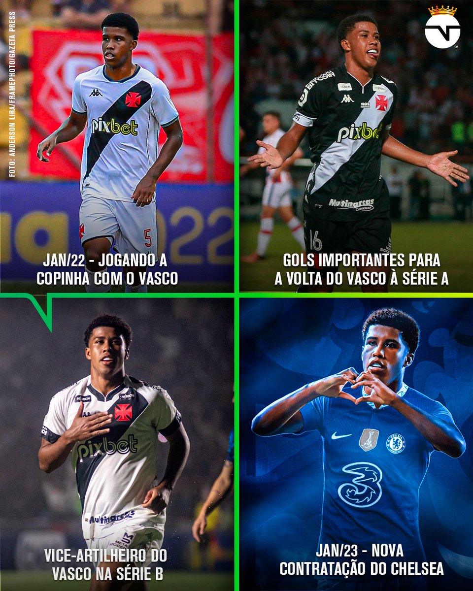 Talvez, 2023 não tenha começado exatamente como alguns vascaínos imaginavam... 😬💢

Andrey Santos: Da Copinha para o Chelsea em um ano. 🚀🔵