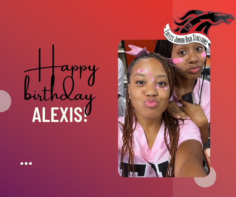 EulessCheer's tweet photo. Happy new year and happy birthday to Alexis!! ❤️🖤 https://t.co/tjbhW1kTFR