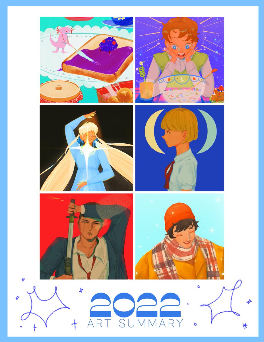 lowmantics's tweet photo. my 2022 art summary. thank you for a quality year <3 https://t.co/m40grHMixl