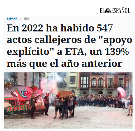 España es el único país de Europa que permite homenajes públicos a asesinos y terroristas

Acabar con esta anomalía internacional debería ser una prioridad para cualquier gobierno con una mínima ética y respeto a las víctimas. 

No es el caso de Sánchez.