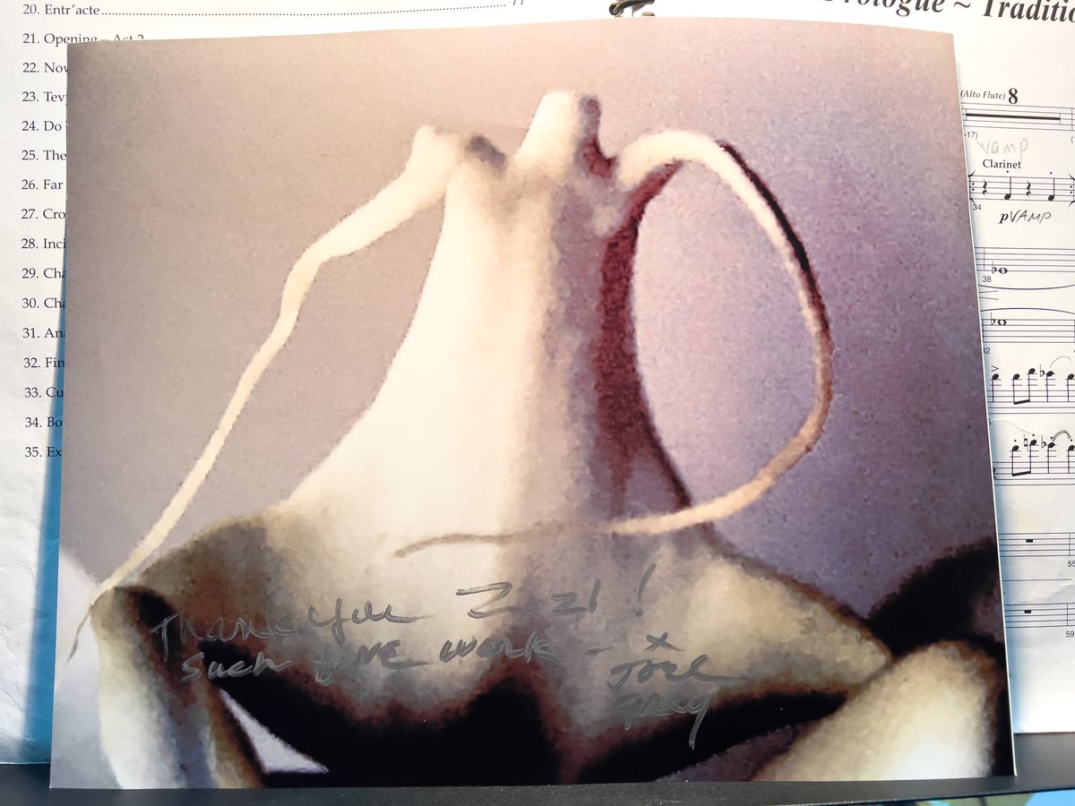 zislepovitch's tweet photo. A closing show gift from the #YiddishFiddler’s wonderful director @joelgrey. Thank you, Maestro, it’s been a lifetime experience to work with you. https://t.co/HXkrhggFuF