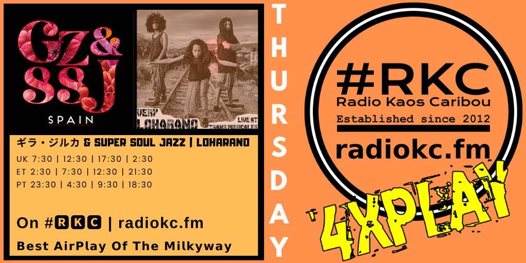 #THURSDAY 1|5 𝟰𝘅𝗣𝗟𝗔𝗬𝗦

🕗7:30⚪12:30⚪17:30⚪2:30 UK

𝟮𝟬𝟮𝟮 - 𝗕𝗘𝗦𝗧 𝗢𝗙 /𝗣𝗔𝗥𝗧 𝟭

🔴<a href="/LohArano_Dago/">LohArano</a>
🔴<a href="/geilalala/">ギラ・ジルカ Geila Zilkha</a> x Super Soul Jazz

⬇️Details⬇️
🌐 fb.com/RadioKC/posts/…

on #🆁🅺🅲 📻 radiokc.fm
▂▂▂▂▂▂▂▂▂▂▂▂▂▂