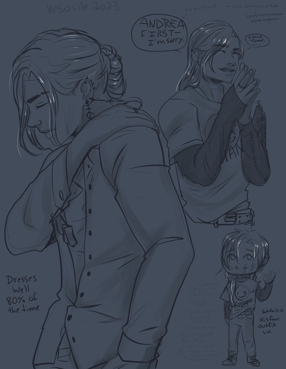 VesocileX2's tweet photo. 🖤Doodles🖤
I love him-
No one expects him to dress like this outside of work- but he's just havin' a bit of fun when he isn't workin. 
Who can blame him- (He works hellish hours, SO he could care less) https://t.co/3ZybCN4ltB