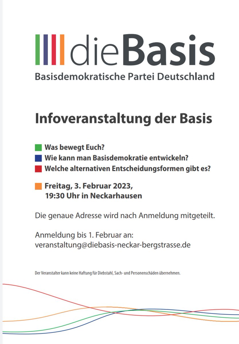 Infoveranstaltung der Basis 3. Februar

Wir freuen uns auf Euch

#diebasis #weinheim #heidelberg #neckarhausen #ladenburg #heddesheim #schriesheim #dossenheim #eppelheim #edingen #lützelsachsen #hirschberg #edingen #neckarbergstrasse