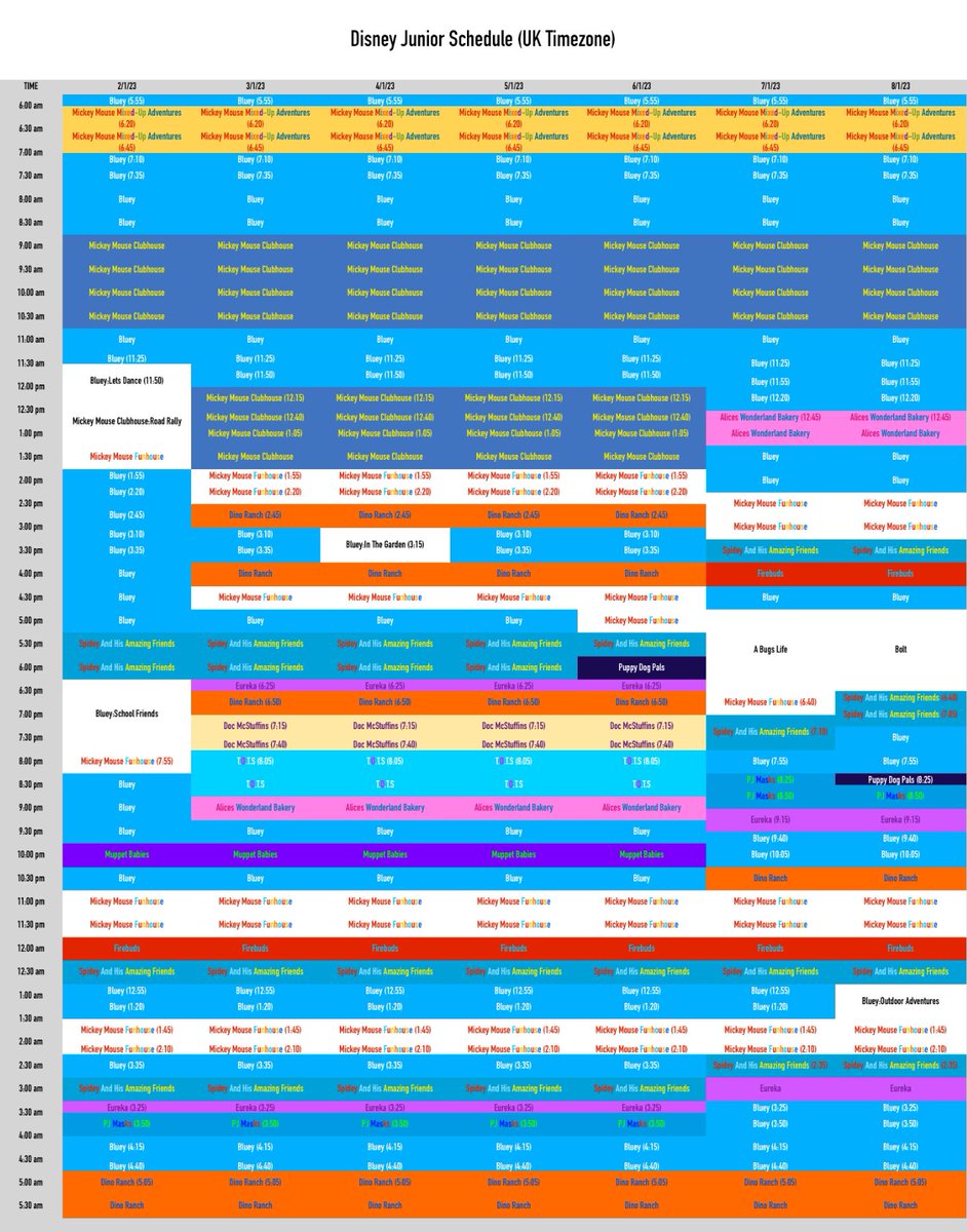 JuniorSchedules's tweet photo. Disney Junior Schedule January 2 2022-January 8 2022

Puppy Dog Pals Comes Back For A New Episode, And Bluey Invades Monday, Thats All I Have To Say. https://t.co/846hyDubnR