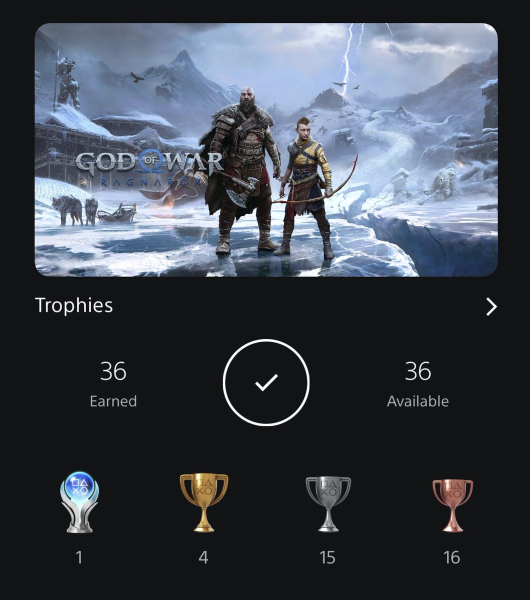 BuildFasterTech's tweet image. Platinum trophy on #GodOfWarRagnarok! That was HARD! What an amazing game, story and conclusion to the series! Phenomenal.