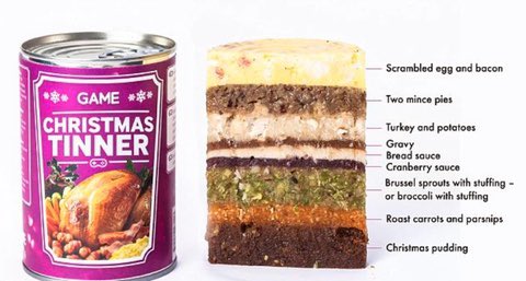 Like how absolutely disgusting is this🤮 Video games retailer GAME released (again) its #christmasdinner in a tin so gamers needn’t waste time preparing and eating a three course Xmas dinner (2019). Prob a wet-wipe after as a shower replacement 

delish.com/uk/food-news/a…