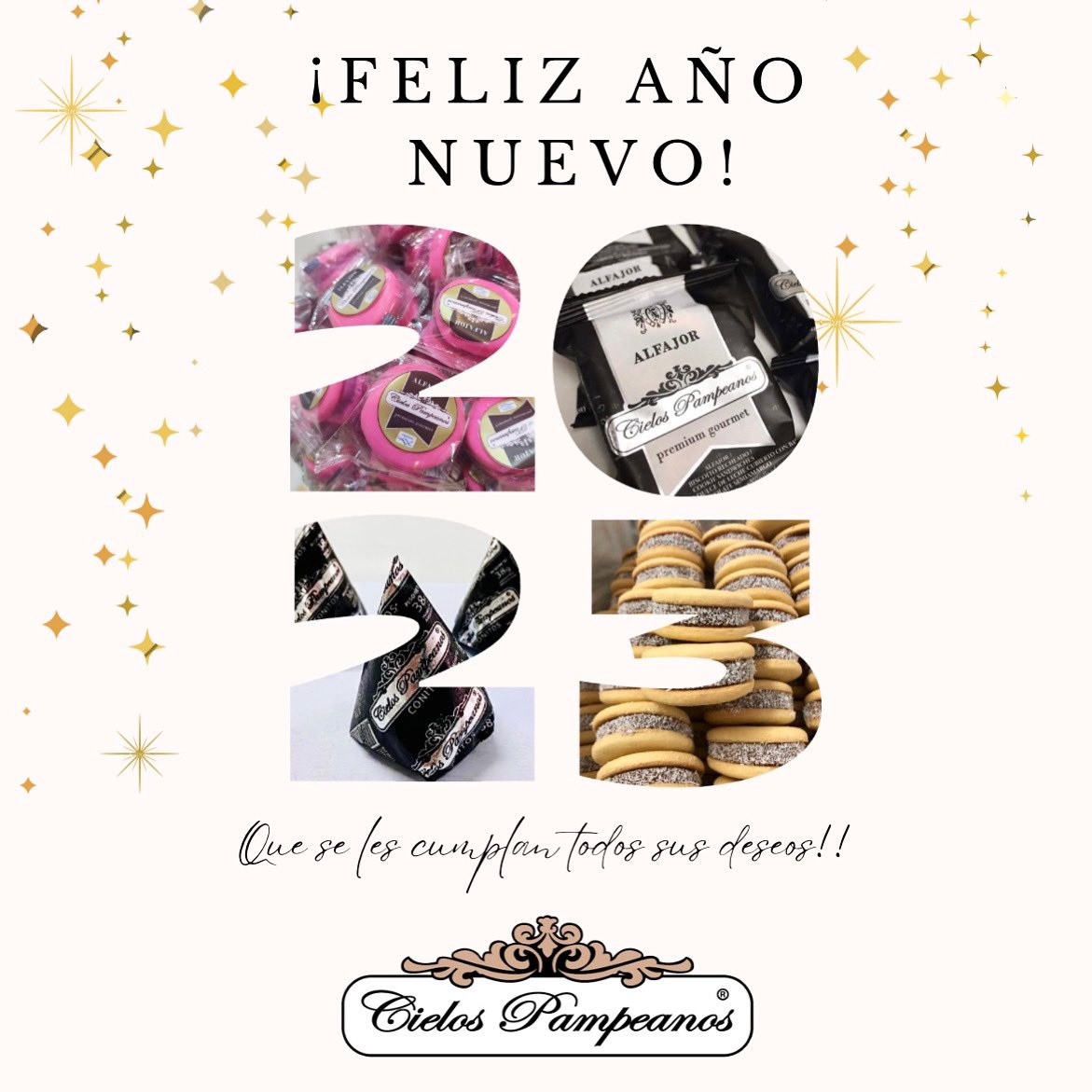 🥂✨ 𝐅𝐞𝐥𝐢𝐳 𝟐𝟎𝟐𝟑 ✨🥂

Les deseamos un próspero Año Nuevo, y que se cumplan todos sus deseos!! Felicidades 🙌🏻✨🥂

#Alfajor #Premium #Gourmet #CielosPampeanos #felizañonuevo #2023